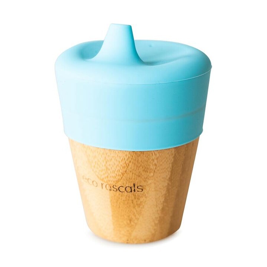 Tasse en bambou avec bec, bleu, 190ml, Eco Rascals