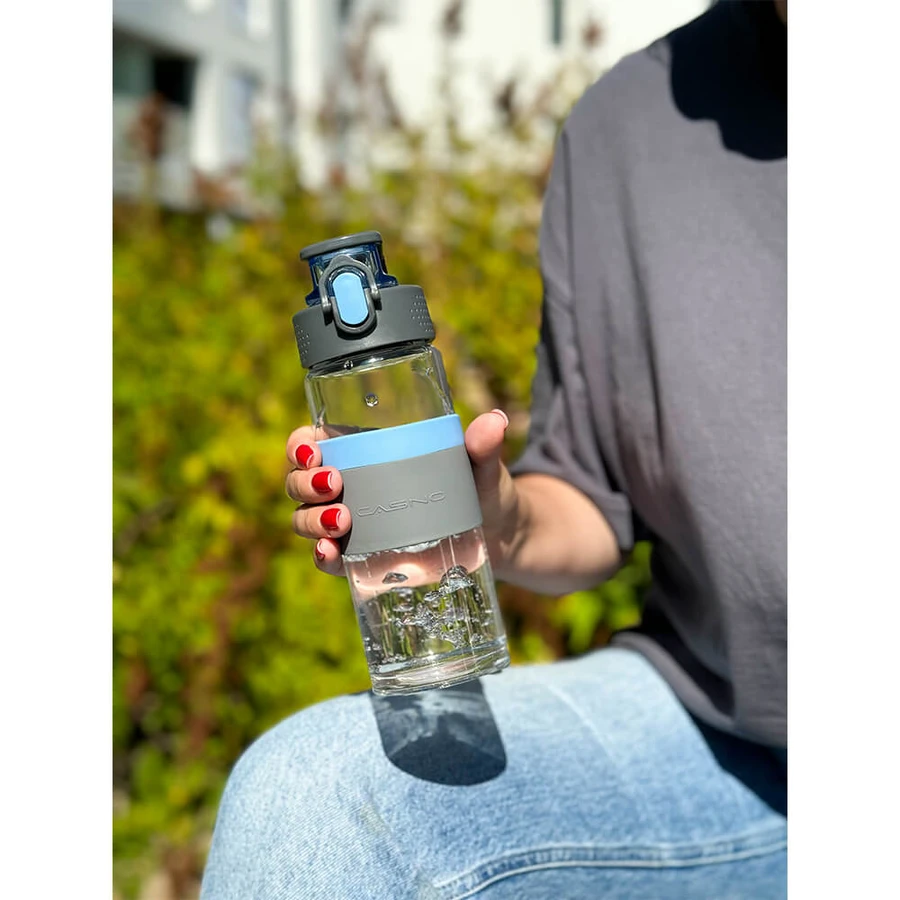 Casno, Cross glass bottle, blue, 500 ml
