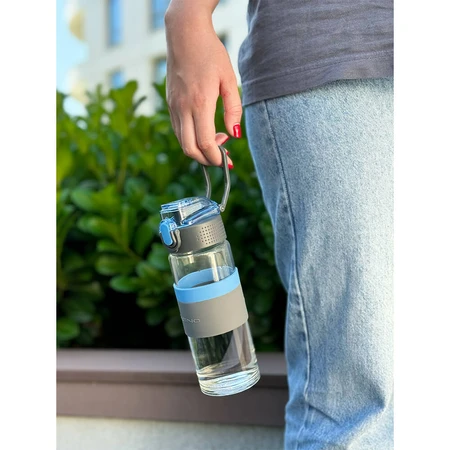 Casno, Cross glass bottle, blue, 500 ml
