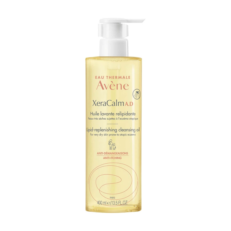 Avene XeraCalm A.D kit, lipid replenishing cream for face and body, very dry, atopic and itchy skin, 400 ml + cleansing lipid replenishing oil, 400 ml