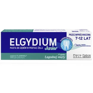 Elgydium Junior, dentifricio in gel per bambini da 7 a 12 anni, menta delicata, 50 ml