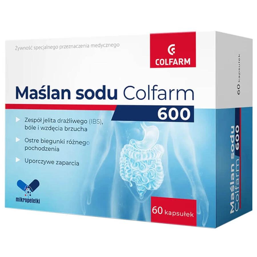 Colfarm Natriumbutyraat 600 mg, 60 capsules