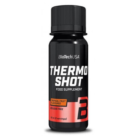 Thermo Shot noir avec arôme de fruits tropicaux, 60 ml, Biotech USA