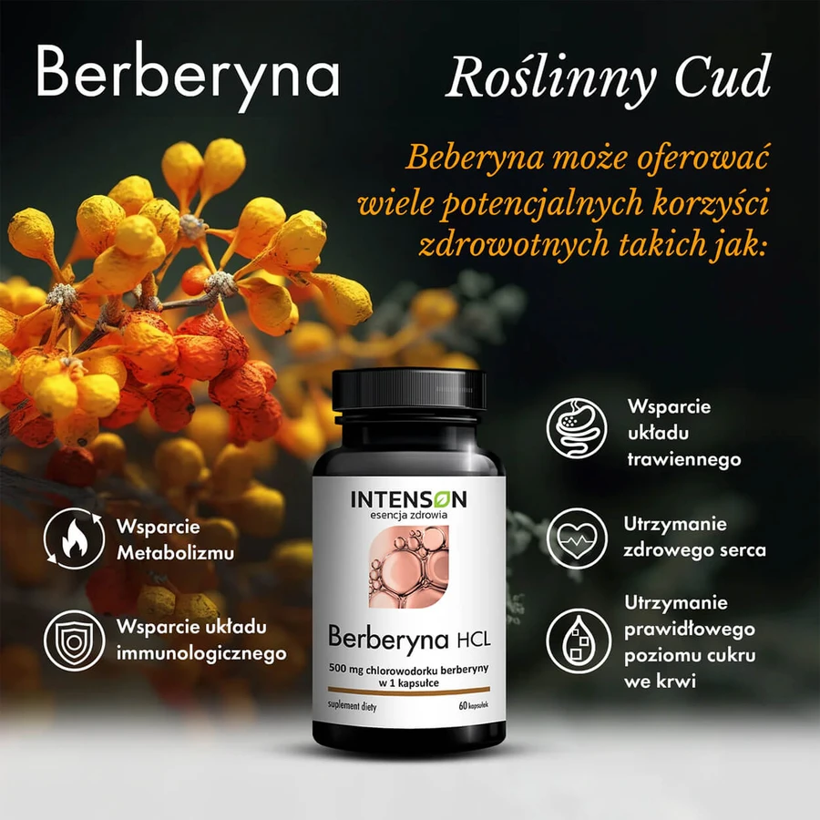 Intenson Berberina, clorhidrato de berberina, 60 cápsulas