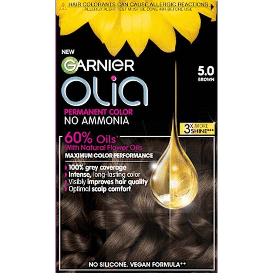 GARNIER GARNIER olia Pintura permanente 5.0 Marrón, 174 ml