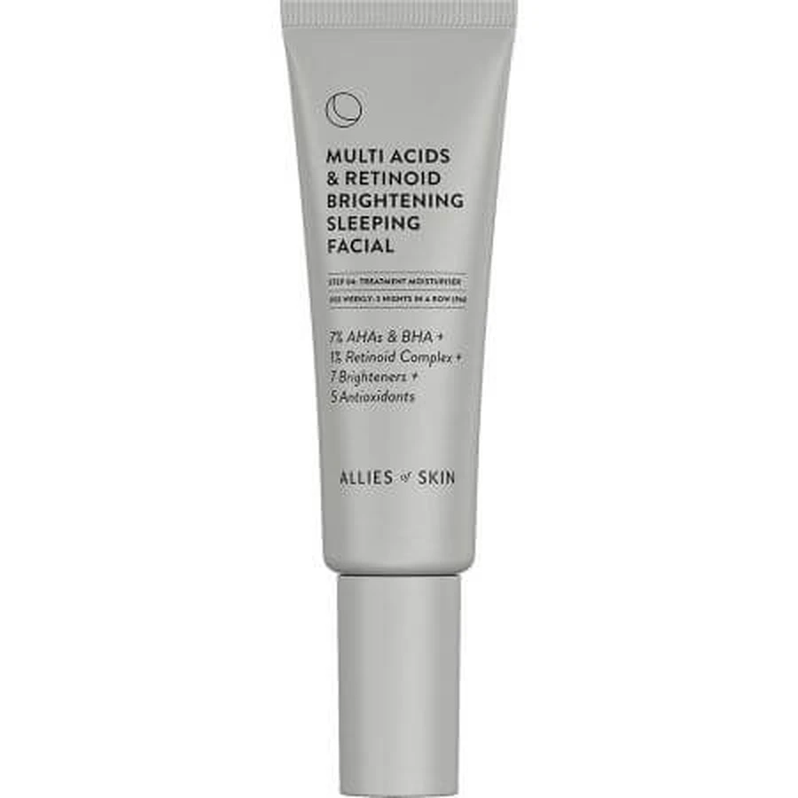 Crema viso esfoliante multi acidi e retinoidi illuminante per il viso, 48 ml, Alleati della pelle