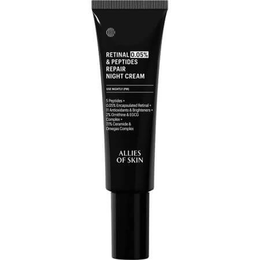 Crème de nuit réparatrice au rétinal 0,05% et peptides, 48 ml, Allies of Skin