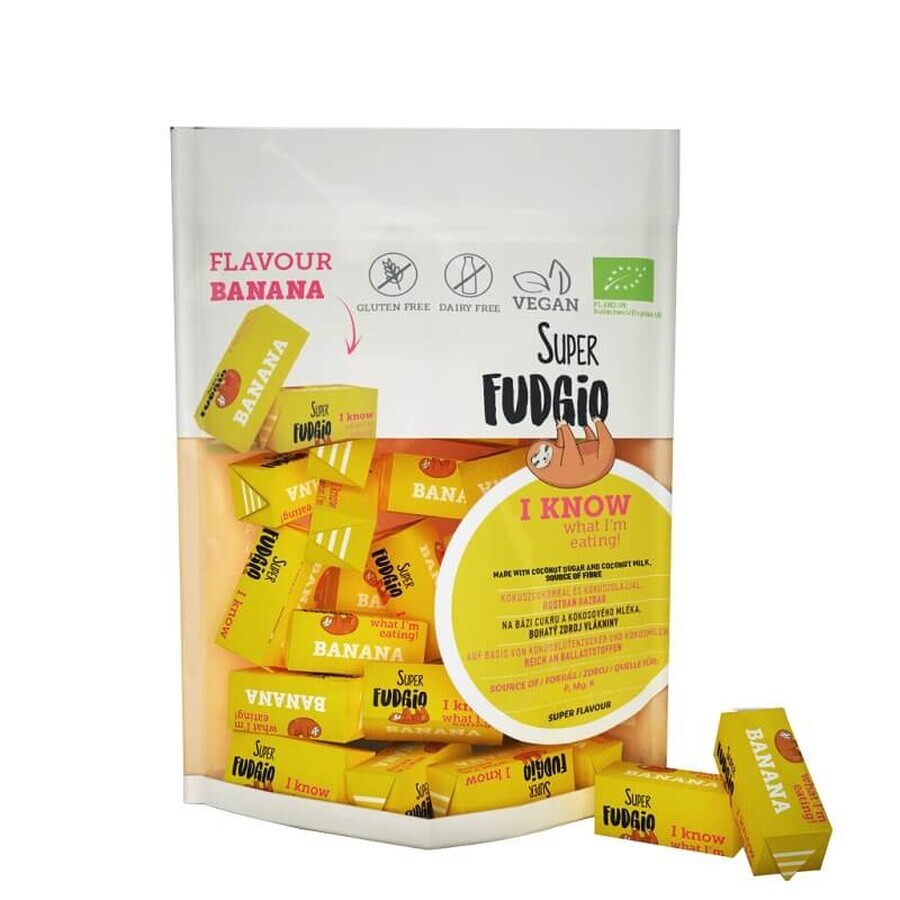 Caramelle biologiche al gusto di banana, 150 g, Super Fudgio