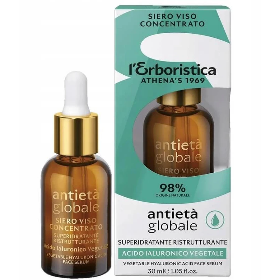 L Erboristica Antieta Globale Siero Viso Concentrato Idratante e Ristrutturante, 30 ml