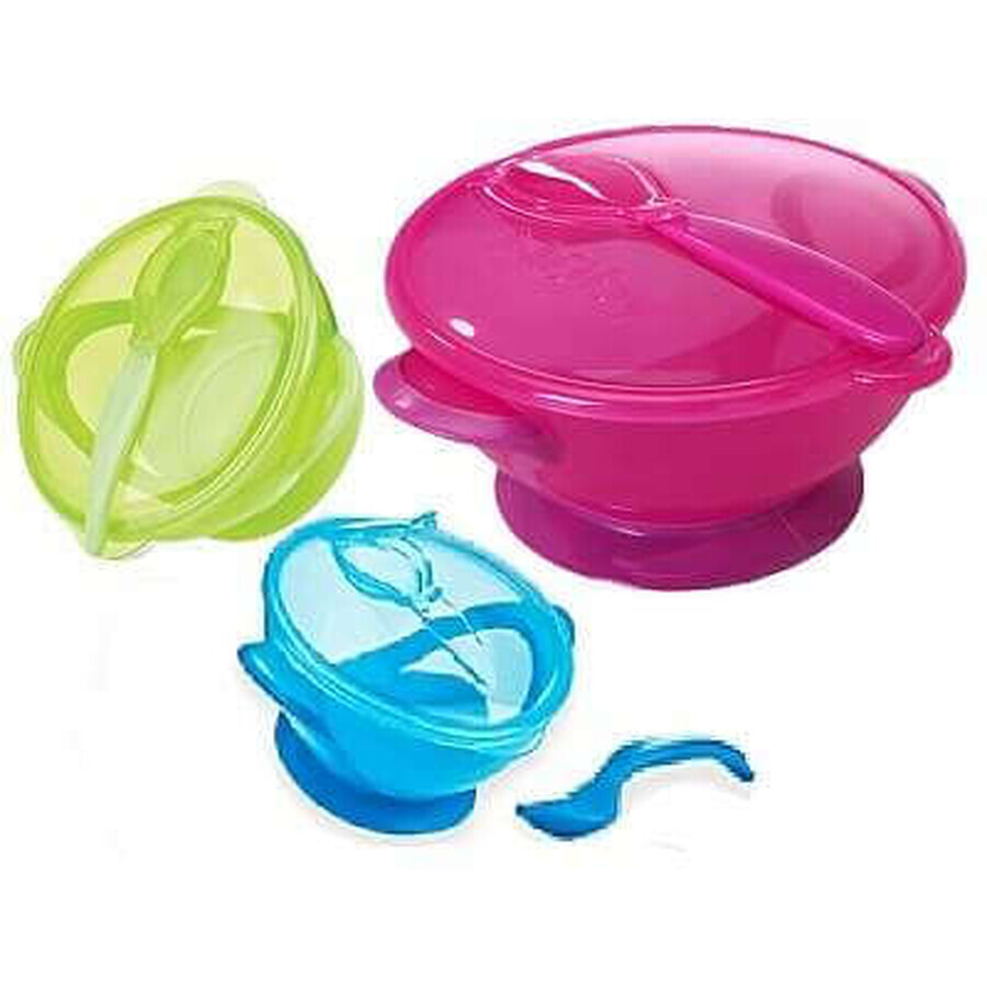 Kom met zuignap en lepel, 360 ml, +6 maanden, Nuby