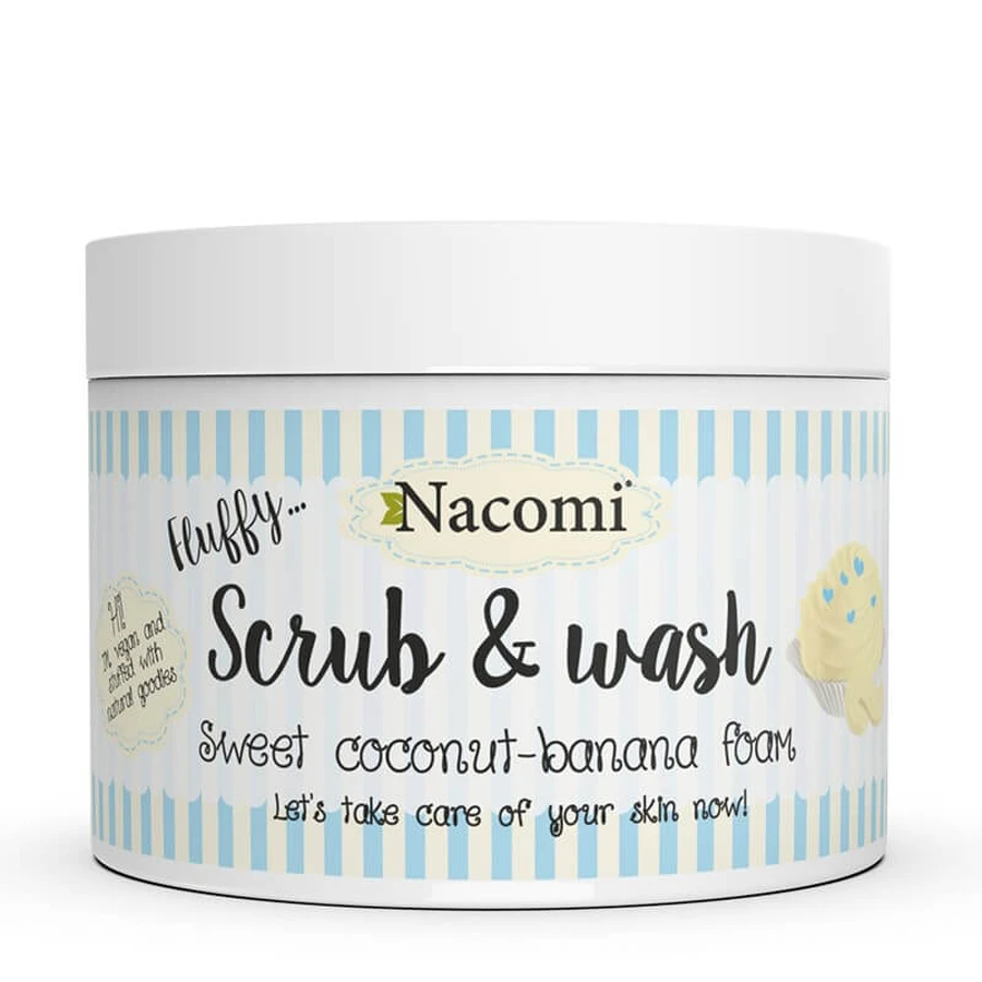 Nacomi Espuma Exfoliante y Limpiadora Plátano Coco, 180 ml
