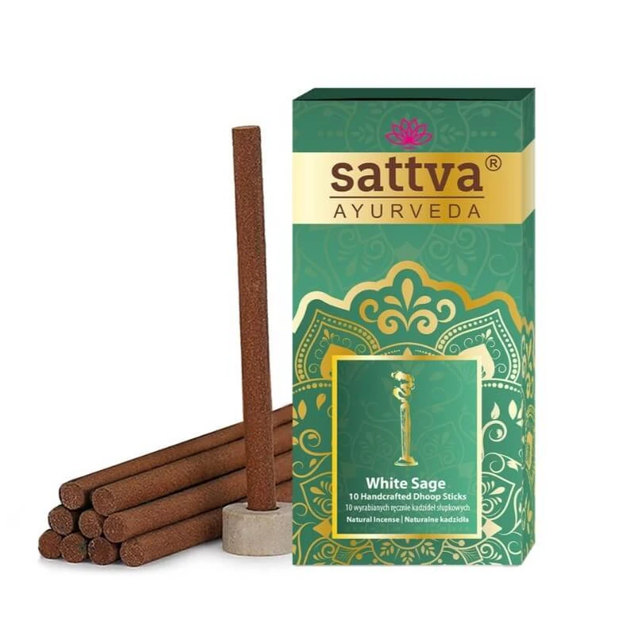 Incienso en pilar Salvia Blanca Sattva, 10 piezas