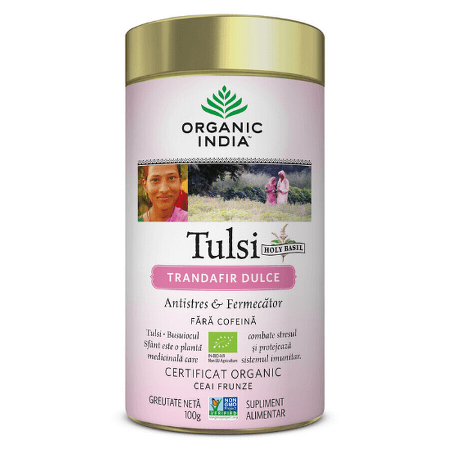 Tulsi Sweet Rose Antistress Tea, 100g, Inde biologique
