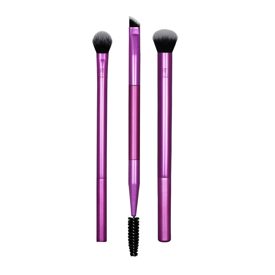 Real Techniques Eye Shade + Blend Brush Trio Ensemble de pinceaux pour le maquillage des yeux, 3 pièces
