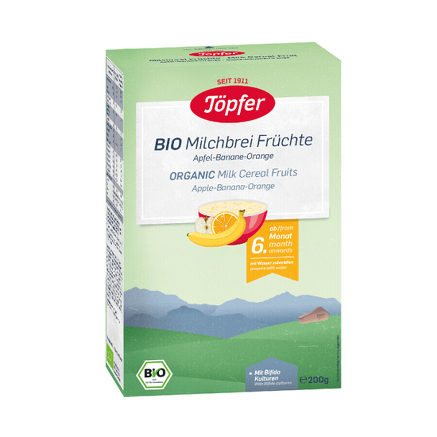 Weizengraupen mit Milch und Obst, +6 Monate, 200 g, Topfer