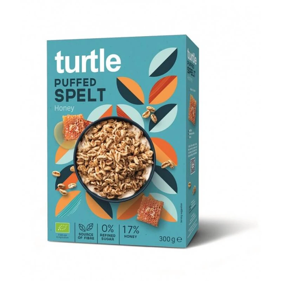 Eco geëxpandeerde granen met honing, 300g, Turtle