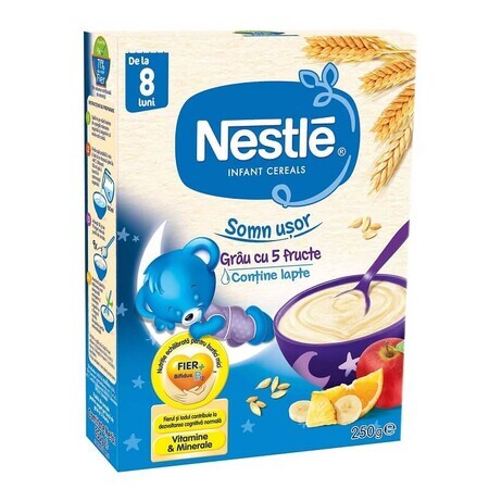 Cereale Somn Usor din grau cu 5 fructe, +8 luni, 250 g, Nestle