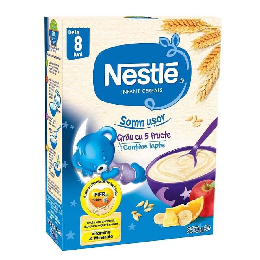 Easy Sleep Céréales de blé avec 5 fruits, +8 mois, 250 g, Nestlé