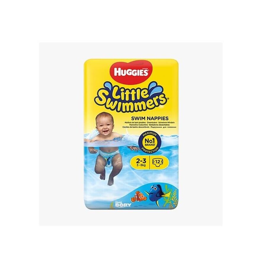 Chilotei impermeabili pentru inot Little Swimmers Nr. 2-3, 3-8 kg, 12 bucati, Huggies