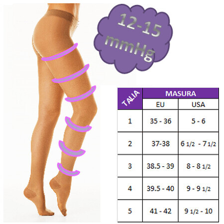 Calze compressive mediche 12-15 mmHg Sahara, n. 3, Signora Gloria