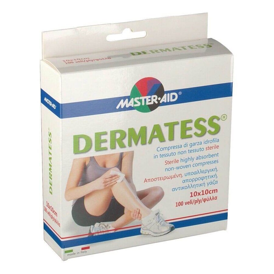 Steriele kompressen 10x10cm, Master- Aid Dermatess, 25 stuks, Pietrasanta Pharma