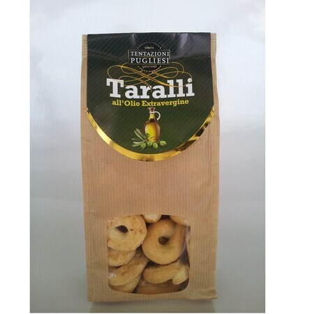 Tiralli Gourmet krakelingen met extra vierge olijfolie, 250 g, Tentazioni Pugliesi