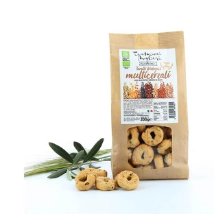 Taralli Multicereale pretzels con aceite de oliva virgen extra, 200g, Tentazioni Pugliesi