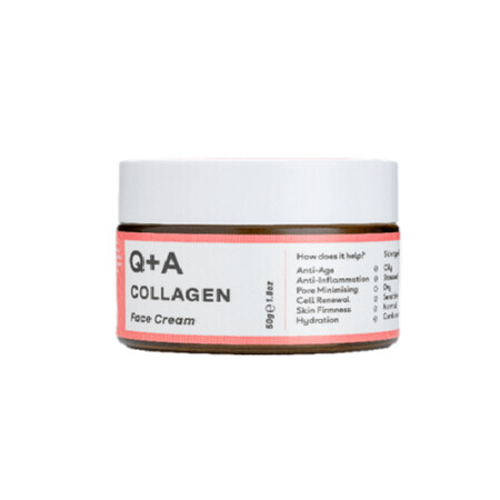 Crema facial antiedad con colágeno, 50 g, Q+A