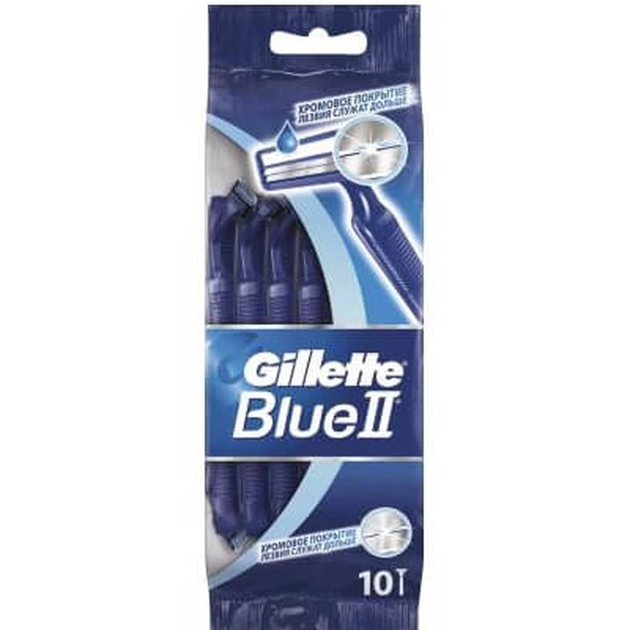 Gillette Blue II Chromium Einwegrasierer, 10 Stück