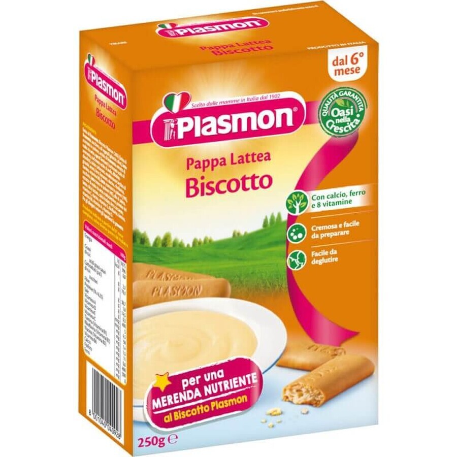 Melkroom met biscuitjes Pappa Lattea, 250 g, Plasmon