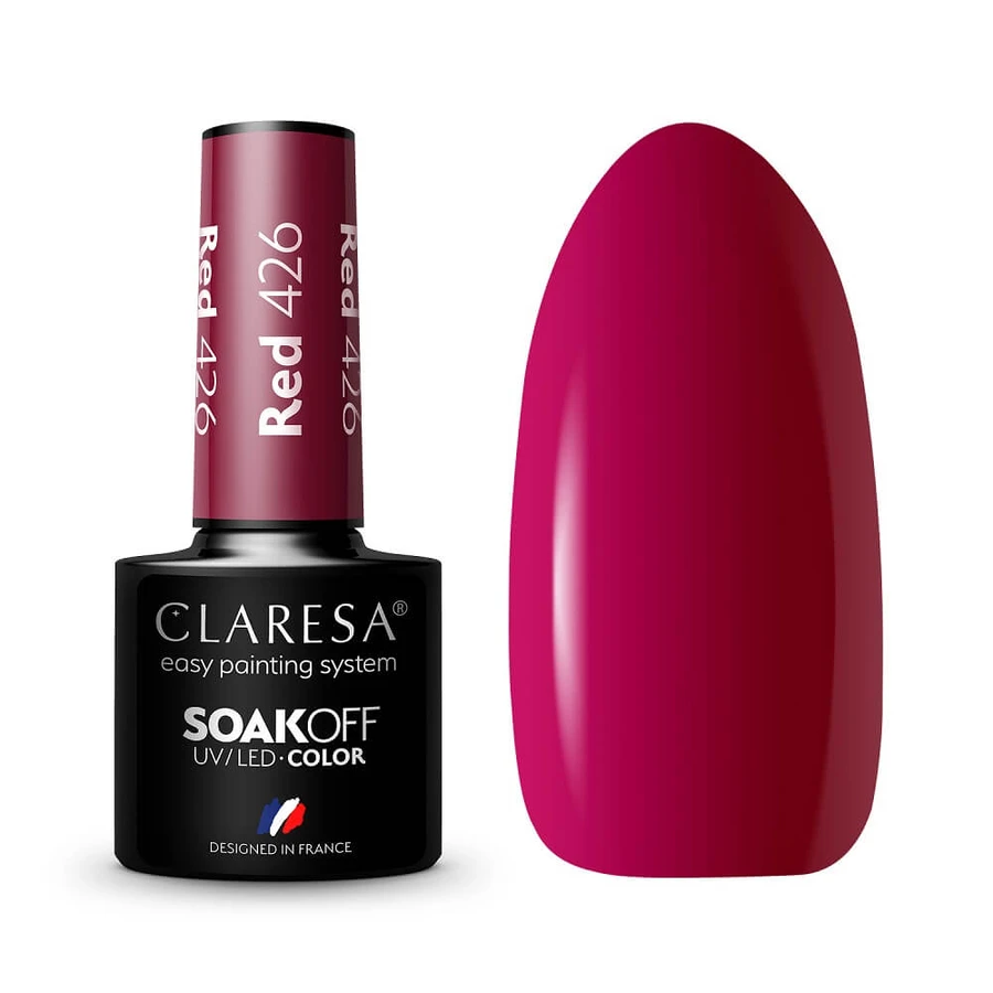 Claresa Soak Off Barniz Híbrido UV/LED Rojo 426, 5g