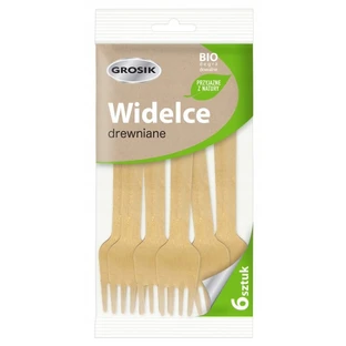 Jan Niezbędny Tenedores de madera desechables, 6 piezas