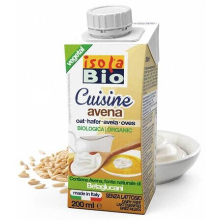 Crema din ovaz pentru gatit Isola Bio, 200 ml, AbaFoods