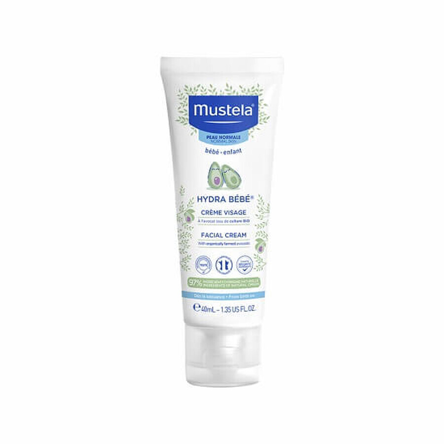 Crema idratante viso HydraBebe, 40 ml, Mustela