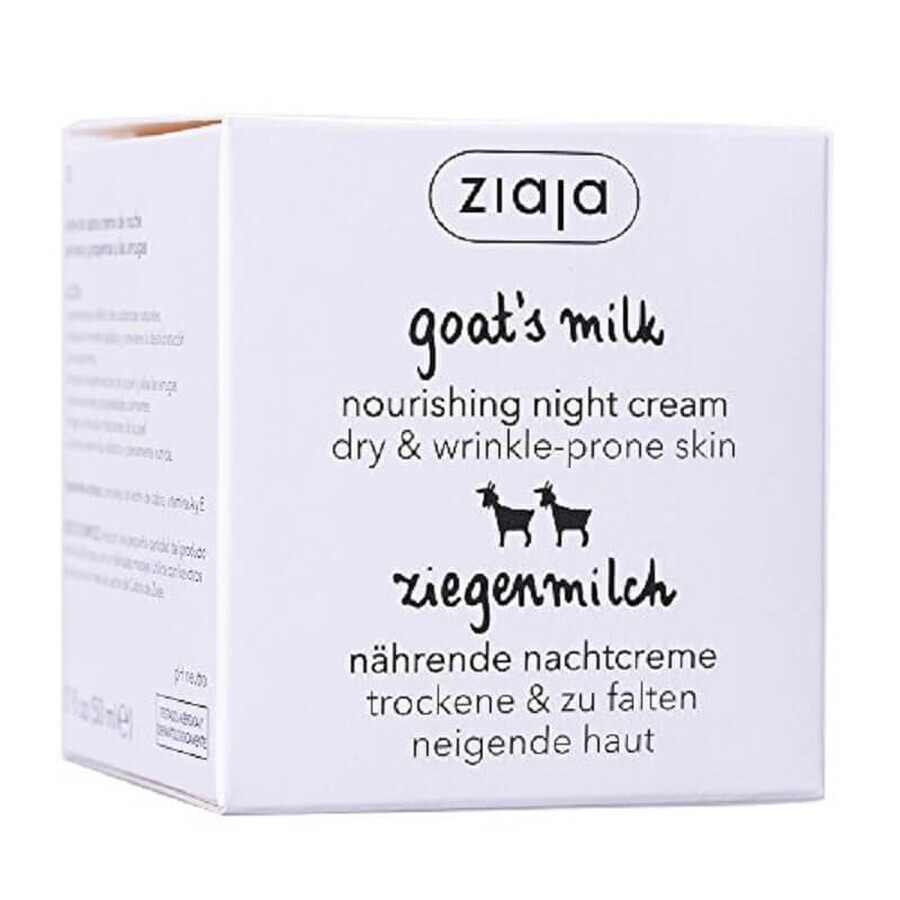 Hydraterende nachtcrème met geitenmelk proteïne, 50 ml, Ziaja