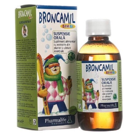 Broncamil Bimbi orale suspensie met kruidenextracten en essentiële oliën, 200 ml, Pharmalife