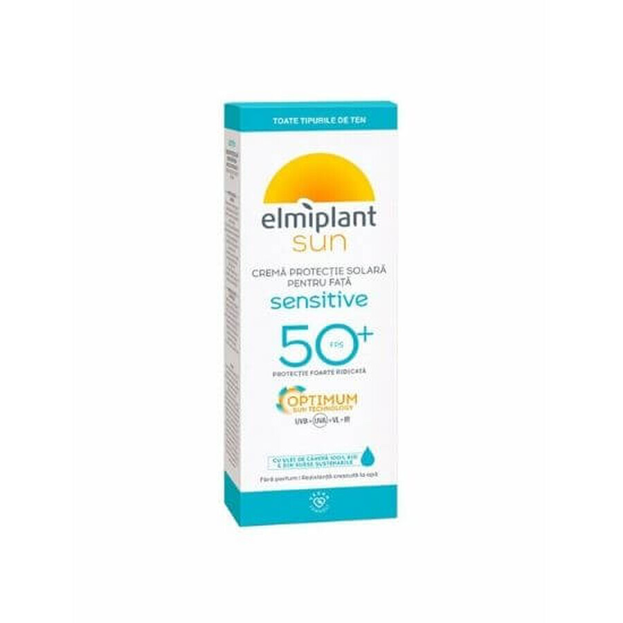 Zonnebeschermingscrème voor gezicht, SPF 50+, 50ml, Elmiplant