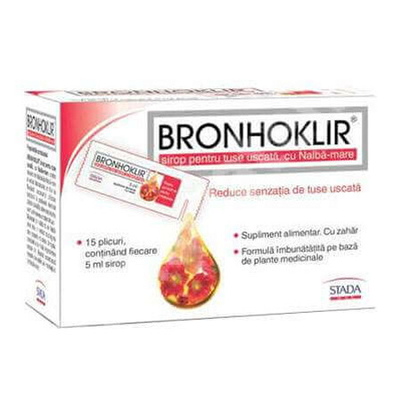 Bronhoklir voor droge hoest, 5 ml x15 sachets, Stada