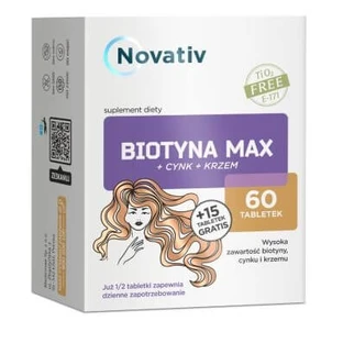 Novativ Biotin Max + Zinc + Silicio, 75 comprimidos