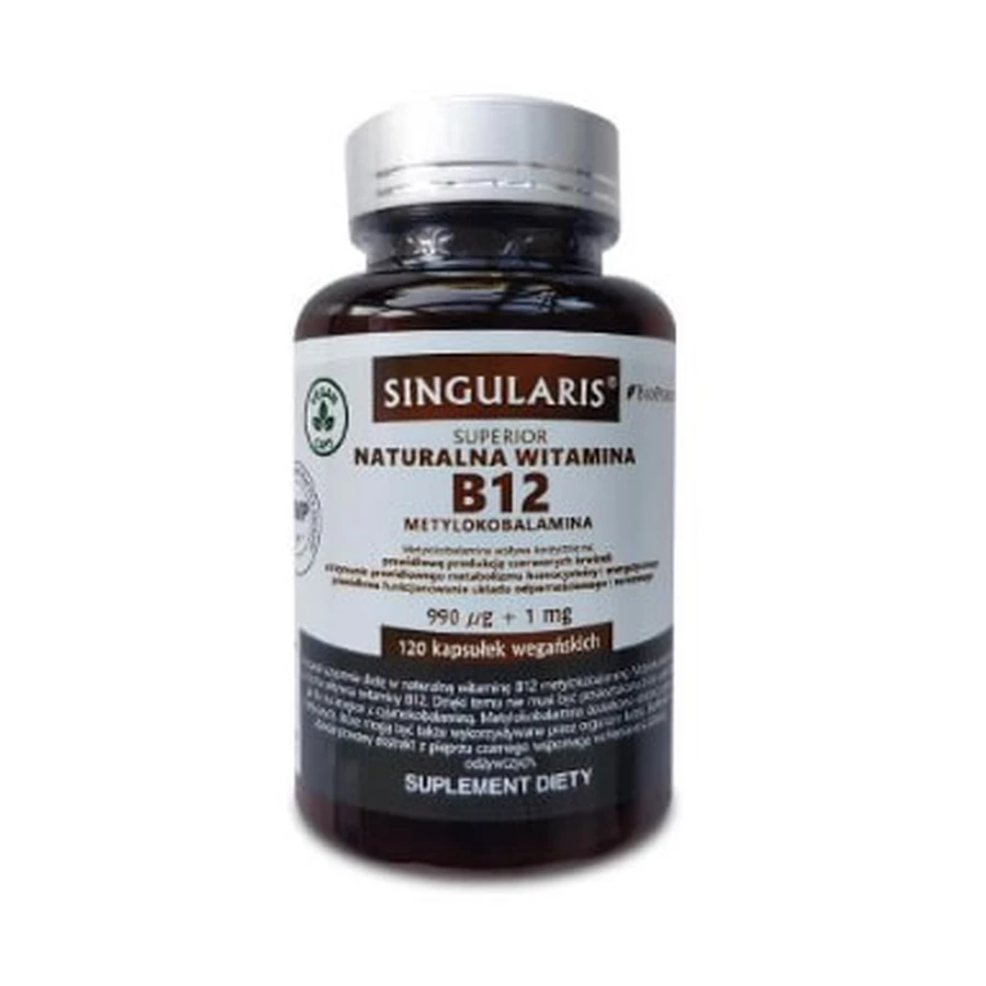 Singularis, Natural Vitamin B12 Methylcobalamin 990 µg + 1 mg BioPerine, 120 capsules