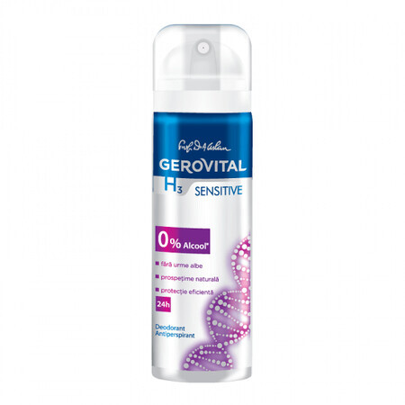 Gerovital H3 Classic Sensitive Antiperspirant Deodorant, 150 ml, Farmec