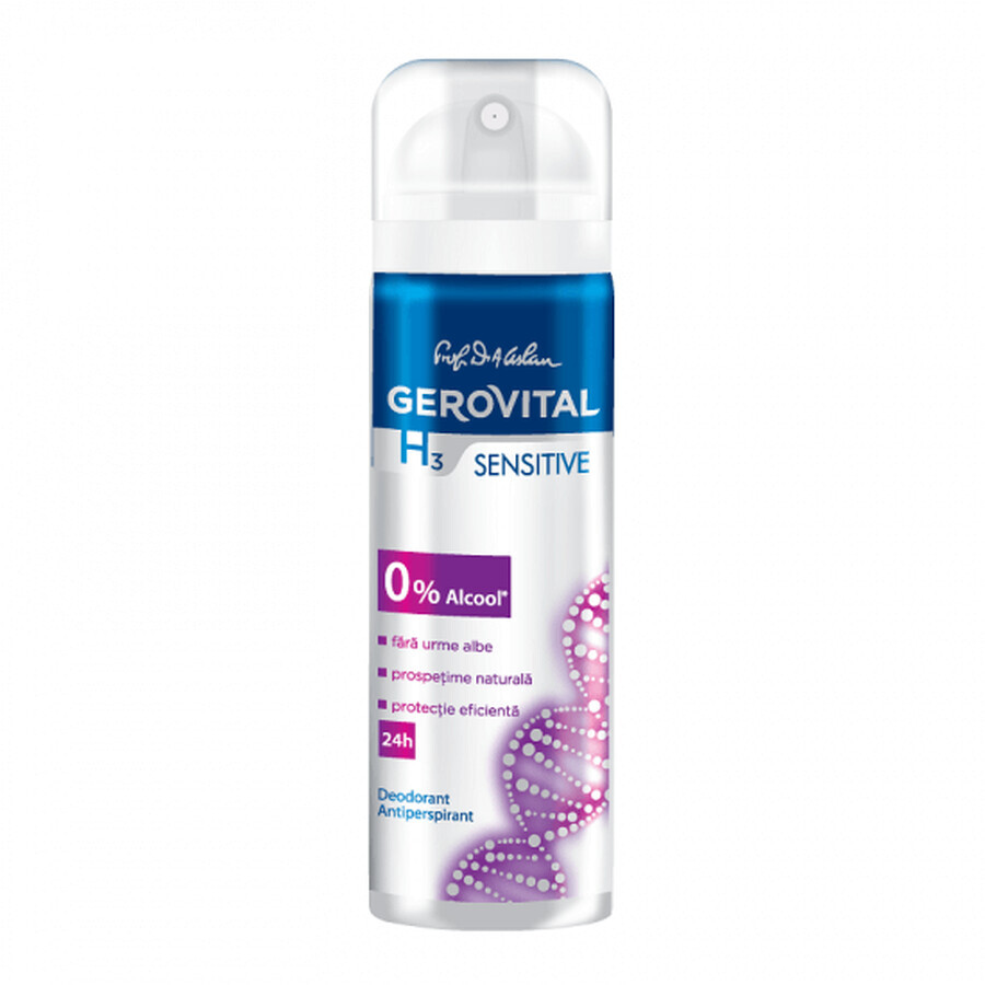 Deodorant antiperspirant Gerovital H3 Classic Sensitive, 150 ml, Farmec