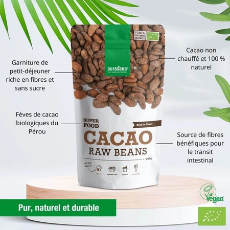 Purasana Organic superfood cocoa beans 200 g