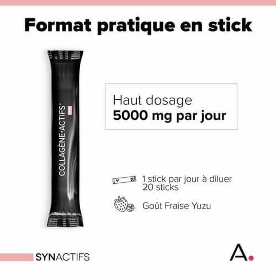 Aragan Synactifs Kollagen Aktiv 20 Erdbeer-Yuzu-Sticks