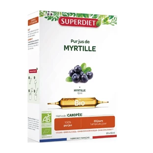 Superdiet Blueberry Pure Juice 20 ampułek na wzrok 20x10ml