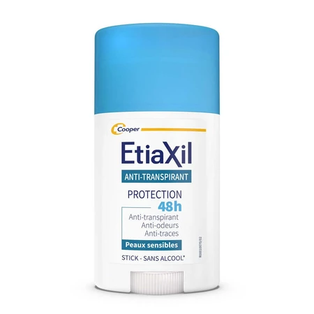 Etiaxil Déodorant Stick Aisselles Anti-transpirant 48h Anti-traces Blanches Et Jaunes 40ml