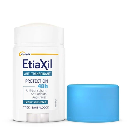 Etiaxil Déodorant Stick Aisselles Anti-transpirant 48h Anti-traces Blanches Et Jaunes 40ml