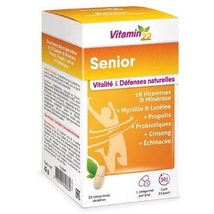 Vitamin'22 Senior Vitalität und natürliche Abwehrkräfte 30 Tabletten