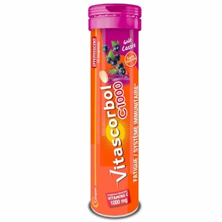 Vitascorbol Vitamin C 1000mg Schwarzer Johannisbeergeschmack 15 Brausetabletten