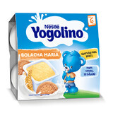 Grijs dessert met melk en Yogolino-koekjes, +6 maanden, 4x 100g, Nestle